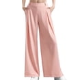 thumbnail image 1 of Women's High Waist Wide Leg Casual Slacks - Lightweight Polyester Spandex Trousers, 1 of 7