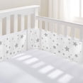 thumbnail image 1 of Breathable baby crib safety guard with 3d mesh and white five-pointed star decor, 1 of 5