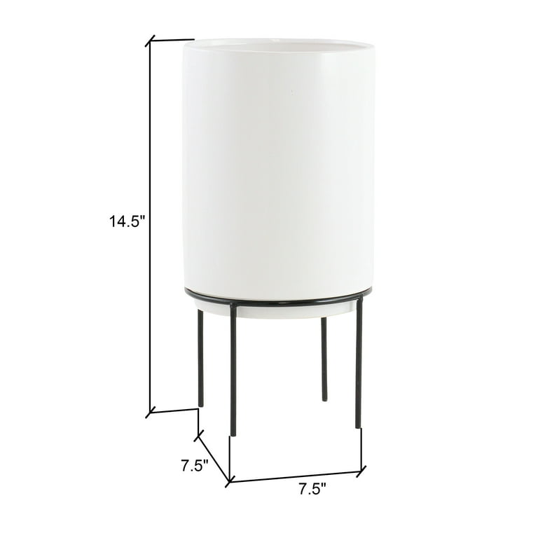 Jemina Mid Century Ceramic Planter - White Jemina Mid Century Ceramic Planter - White