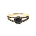 thumbnail image 2 of 3/4ct Black Spinel & Diamond Split Shank Engagement Ring 14K Yellow Gold, 2 of 3