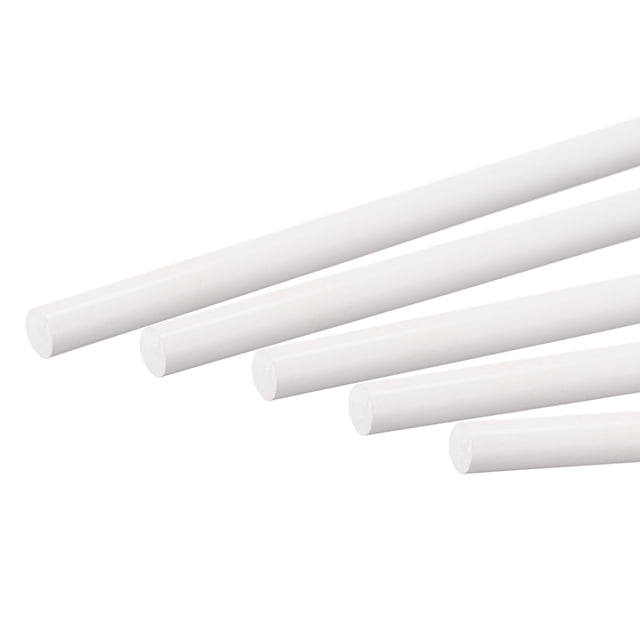 Unique Bargains ABS Plastic Rod Round Solid White Bar 5.2mmx250mm for Architectural Model Making, DIY Sand Table, 5 Pack