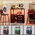 thumbnail image 4 of Eastvita Wine Bar Cabinet with LED Lights - 12+ Bottle Capacity/9 Glass Holders/3-Tier Storage/Rustproof MDF/Remote Control Adjustable Shelves for Home Kitchen Bar, 4 of 6