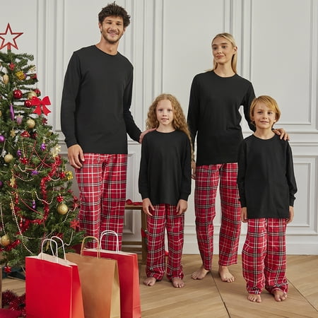 Awkward Styles Merry Christmas Pajamas Set for Family Men Women Red Xmas Pants Matching Sleepwear