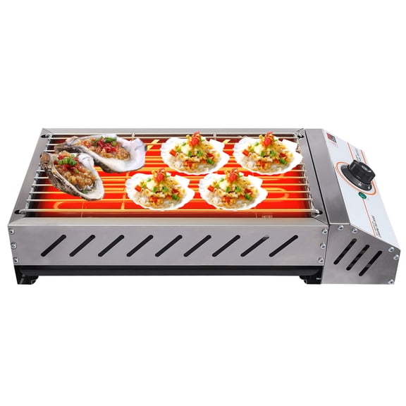 110V BBQ Grill Electric Barbecue Grill Countertop Griller Stainless Steel
