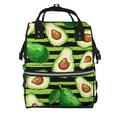 thumbnail image 1 of Fotbe Avocado Green Striped Mochila Maternidad - Lona de Sarga Impermeable, Mochila de Pañales de Gran Capacidad con Múltiples Bolsillos y Correas Ajustables, 1 of 6