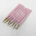 thumbnail image 3 of Pinzas Hello Kitty con recubrimiento en polvo rosa, punta chapada en oro sólido, pinzas de extensión de pestañas de alta calidad, oferta al mejor precio, 3 of 3