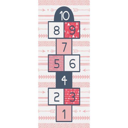 Pink Hopscotch Vinyl Mat  Runner  2 x5