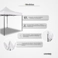 thumbnail image 3 of Toldo Blanco Plegable Impermeable 3x3 + Paquete 2 Mesas Plegables Negras Plástico LOOMBER, 3 of 5