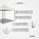 thumbnail image 3 of Toldo Blanco Plegable Impermeable 3x3 + Paquete 2 Mesas Plegables Negras Plástico LOOMBER, 3 of 5
