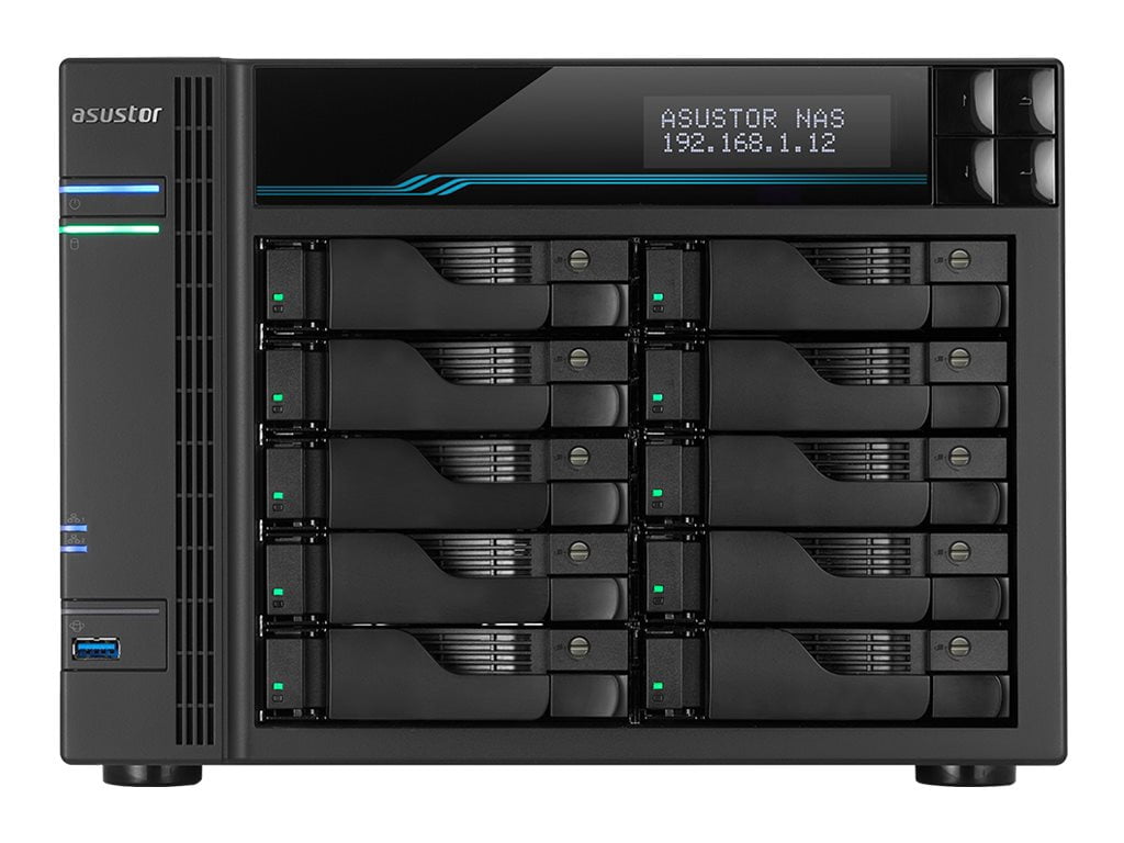 ASUSTOR Lockerstor 10 AS6510T SAN/NAS Storage System - Intel Atom C3538 Quad-core (4 Core) 2.10 GHz - 10 x HDD Supported - 10 x SSD Supported - 8 GB RAM DDR4 SDRAM - Serial ATA/600 Controller - RAID S