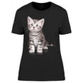 thumbnail image 1 of American Short Hair Cat, Sits T-Shirt Women -Image by Shutterstock, Female XX-Large, 1 of 2