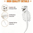thumbnail image 5 of Dinosaur Skeleton Dog Costume, Prehistoric Bone Pet Costume (Black,40 in) | Costume with Dino Head Cover and Back Skeleton Design, Funny Halloween Dress Up Outfit for Dogs, Puppy Party Cosplay Outfit, 5 of 7