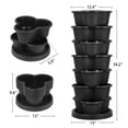 thumbnail image 3 of VECELO 7 Tiered Vertical Planters, Stackable Planters Garden Tower with Wheels and Support Pole, Stackable For Strawberries, Herb Vegetable Planters Indoor Outdoor, Black, 3 of 9