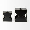 thumbnail image 2 of 8" Contemporary Black Metal Geo Cube Sculpture, 2 of 4