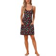 thumbnail image 2 of INSPIRE CHIC Women's Racerback Sleepdress with Pockets Soft Adjustable Strap Nightgown Loungewear XS Cherries, 2 of 6