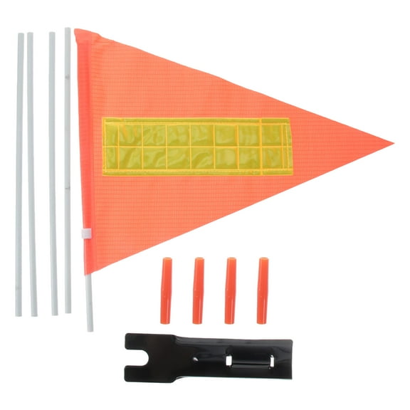 NIYANGLE Bike Safety Flag with Pole for Bicycle Outdoor Cycling 1 Set Bright Yellow with Reflective Stripes 10.6x9.8in