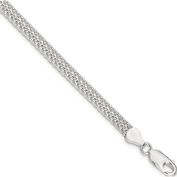 Sterling Silver 5mm Mesh Bracelet (7 X 5) Made In Italy qg2569-7