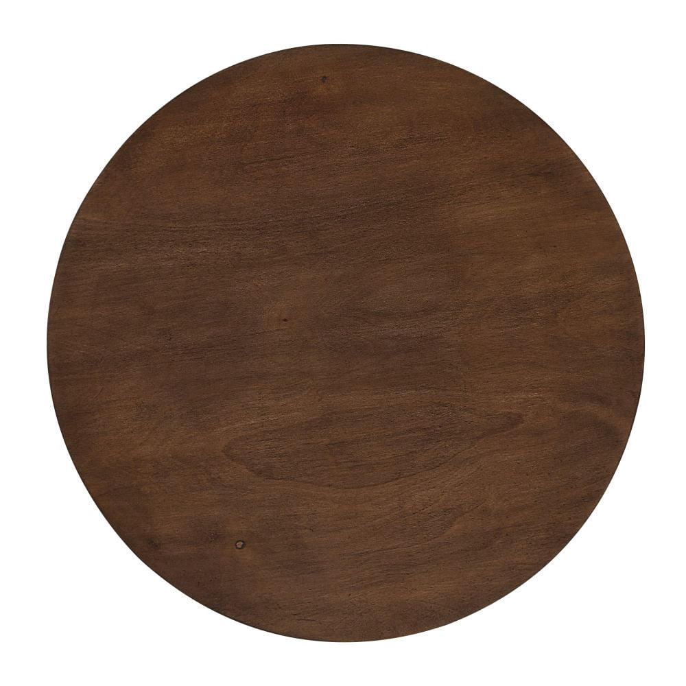 Gzxs Farmhouse Pedestal End Table - 20 Inch Round Side Table, Rustic Wood Accent Drink Table for Small Space Living Room (Brown)