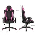 thumbnail image 3 of Goplus Chaise de Jeu de Massage Chaise de Course Inclinable avec Soutien Lombaire et Appuie-Tête Rose, 3 of 10