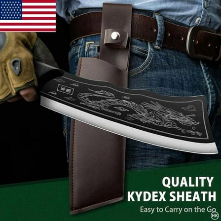 Meat Cleaver 8Inch Boning Knife High Carbon Steel Sharp Kitchen Forged W/ Sheath