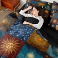 thumbnail image 5 of Homewish Sun Moon Patchwork Full Size Bedding Sets, Hippie Celestial Full Size Bed in a Bag, Black Reversible 7pcs, 5 of 7