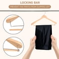 thumbnail image 4 of BP4U 12-Pack Premium Wide Shoulder Wooden Suit Hangers, Heavy-Duty Non-Slip Solid Wood Coat Hangers with Locking Bar for Suits & Coats(Natural Wood), 4 of 7