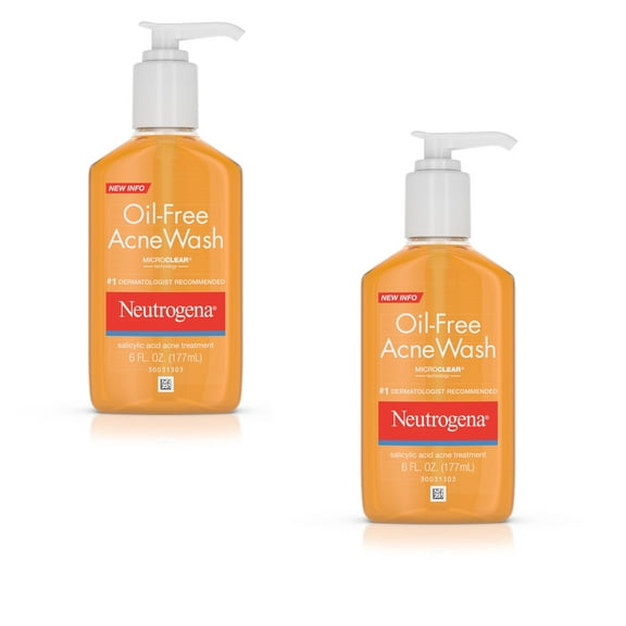 Neutrogena Oil-Free Acne Liquid Facial Cleanser, Oily Skin, 6 fl oz - 2 Pack