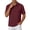 Red, variant on Gyexs Mens Cotton Polo Shirt V Neck Short Sleeve Textured Polo Shirts Soft Stretchy Casual Workout Golf Tee with Pocket White, Size XL