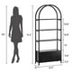 thumbnail image 2 of QinaQin Librero arqueado de 71.5 pulgadas con 4 repisas abiertas y puertas, estructura metálica y tableros resistentes, ideal para sala, estudio u oficina en casa, 2 of 7