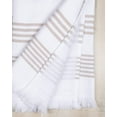 thumbnail image 3 of Sticky Toffee Bath Towel Turkish Towel 100% Cotton, White Towel, Soft Absorbent Terry Backing, 65 in x 35 in, Tan, 3 of 7