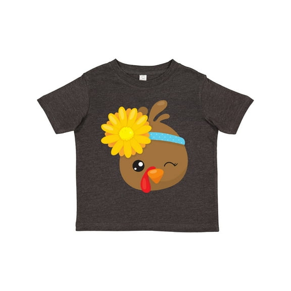 Inktastic Thanksgiving Turkey, Turkey With Sunflower Boys or Girls Toddler T-Shirt