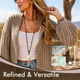 thumbnail image 5 of Azrra Natural Stone Beaded Retractable Badge Lanyard with Bling ID Badge Holder and Pen Holder, Cute Teacher Lanyard Necklace for Women, 5 of 8