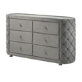 thumbnail image 1 of ACME Perine 6-drawer Tufted Velvet Upholstered Dresser in Gray, 1 of 6
