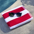 thumbnail image 2 of Freshee Cabana Stripe Beach Towel, Red - Featuring Intellifresh Antimicrobial Technology, 2 of 7