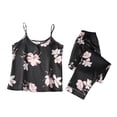 thumbnail image 6 of Womens Pajama Sets Two Piece Silk Satin Print Tank Tops And Long Pants Loungewear Set Casual House And Outdoor Pajamas Set Daily Fit, 6 of 6