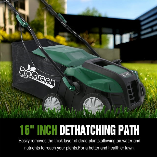 Garden Scarifier, 2in1 16" Dethatcher Scarifier,15 Amp Electric Lawn