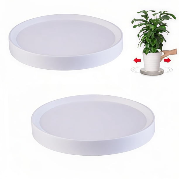 Soporte móvil para plantas con ruedas paquete de 2 unidades 13.6 pulgadas soporte para macetas carrito redondo para interiores y exteriores