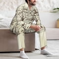 thumbnail image 7 of Lsque Wild West Desert With Cowboys Pattern Long Sleeve Pajama Set for Men - Soft 2-Piece Sleepwear and Loungewear Set with Pockets, Comfy Nightwear-X-Large, 7 of 7