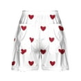 thumbnail image 4 of ITSAME Womens Sports Shorts, Hearts Prints Drawstring Soft Elastic Waist Loose Casual Running Shorts White, 4 of 5