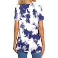 thumbnail image 4 of mfyjkho Tops De Moda Para Mujer, Top/Camiseta De Manga Corta Con Cuello En V, Botones Y Rayas Degradadas Para Mujer Tops De Gimnasio Para Mujer M, 4 of 6