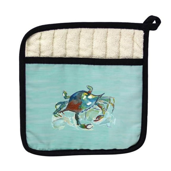 Betsy Drake PT105C Betsys Crab on Aqua Pot Holder