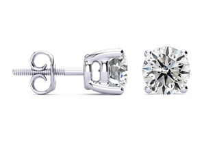 2ct Diamond Stud Earrings Set in Platinum by