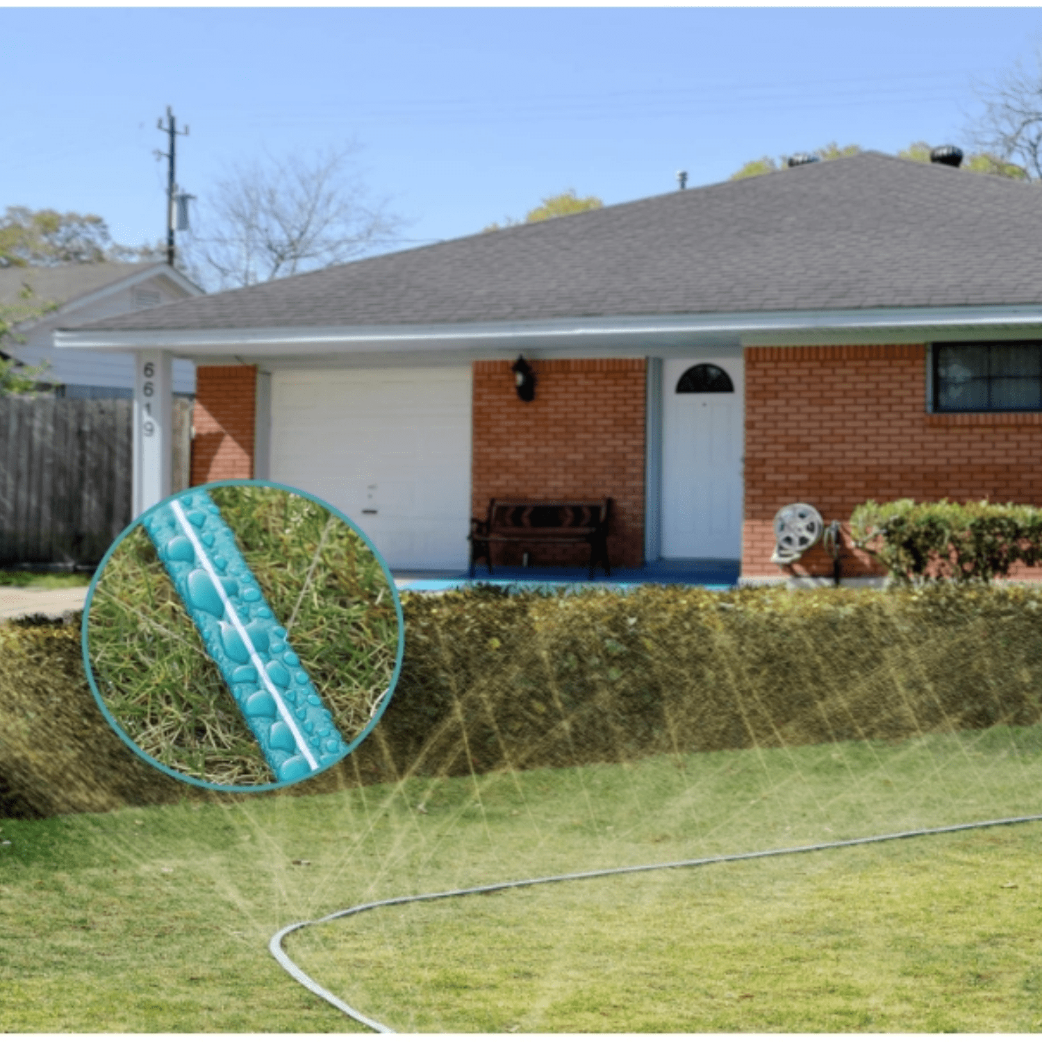 Sprinkler Soaker Hose 50 ft 2 pack for Garden Lawn Watering Hose with Hose Stakes