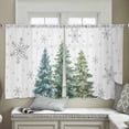 thumbnail image 4 of Green Christmas Tree Sheer Curtains 54 Inches Length 2 Panels Set, Window Sheer Curtains for Living Room/Bedroom, Xmas Tree Grey Snowflake Light Filtering Rod Pocket Curtain 52'' x 54'' x 2, 4 of 7