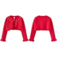 thumbnail image 4 of GYRATEDREAM Girls Long Sleeve Cardigan Childrens Kids Bolero Shrug Scallop Trim Knitted Open Front Cardigan Sweater, 4 of 7