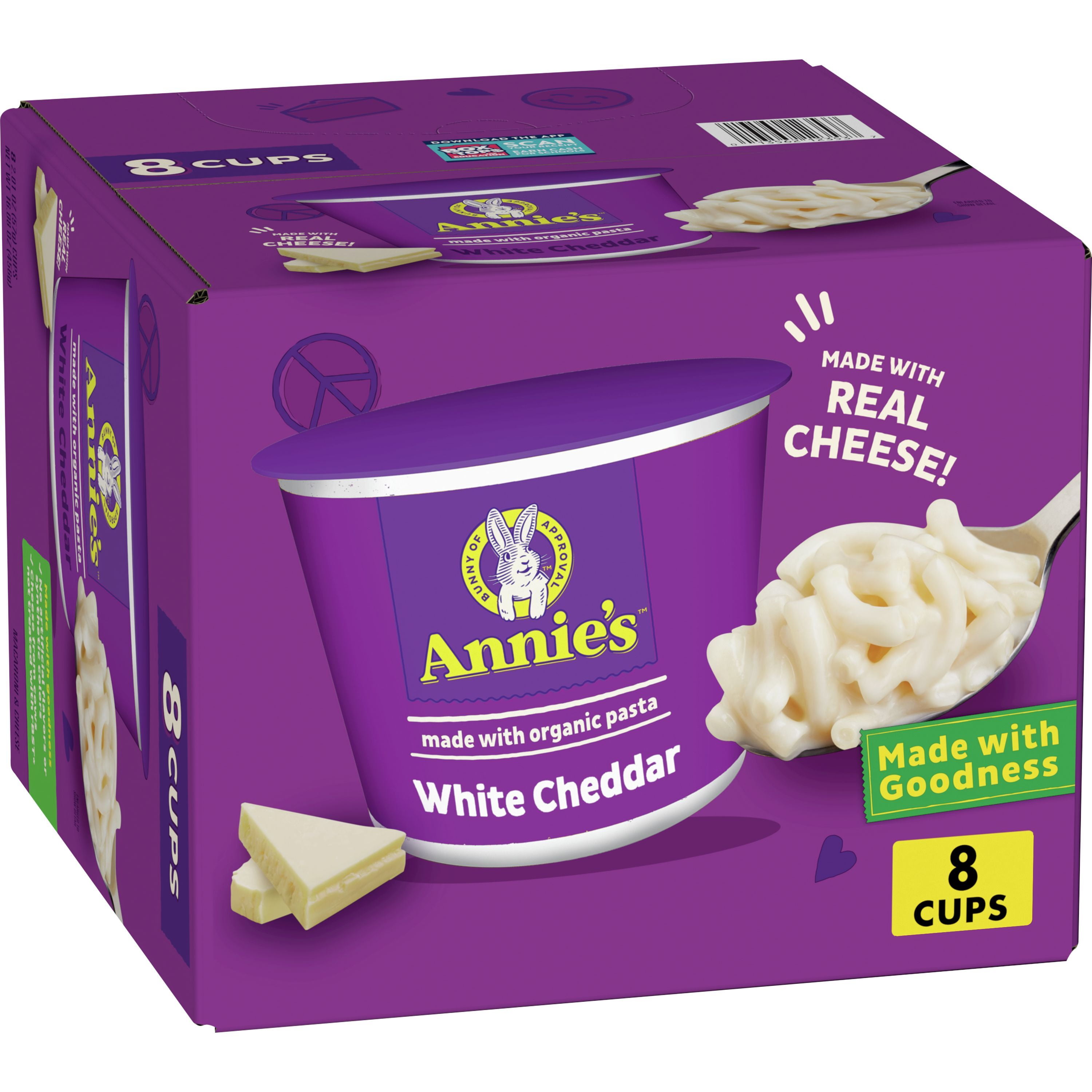 Annie's White Cheddar Microwave Mac &amp; Cheese with Organic Pasta, 8 Ct ...
