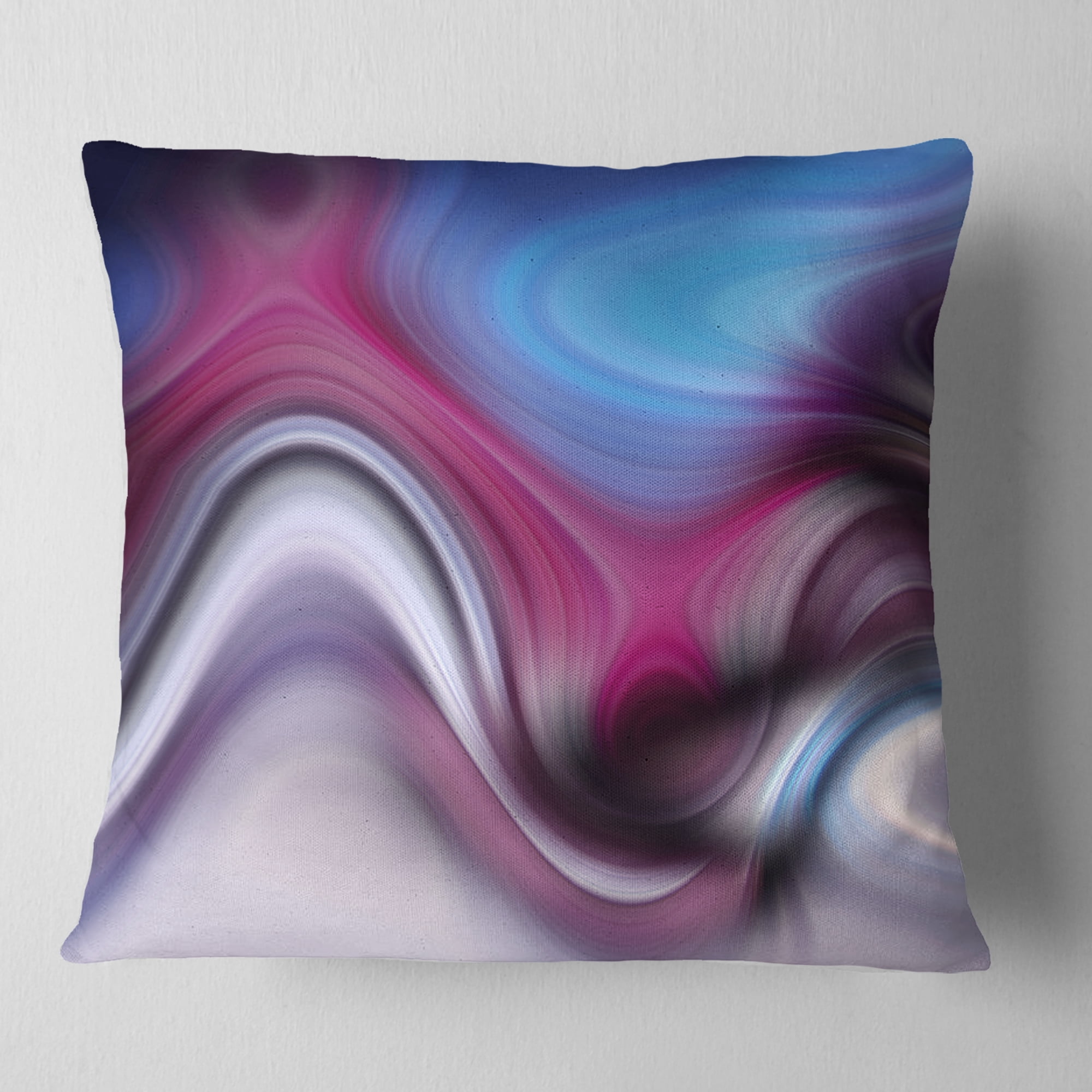 Designart Beautiful Texture of Blue Purple - Abstract Throw Pillow - 18x18