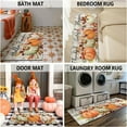 thumbnail image 6 of Fall Thanksgiving Pumpkin Kitchen Rugs Set of 2,Orange,White,Green,Pumpkin & Maple Leaf Farmhouse Floor Mats and Rugs Non Skid Washable for Kitchen Home Decor (17"x47"+17"x30"), 6 of 6