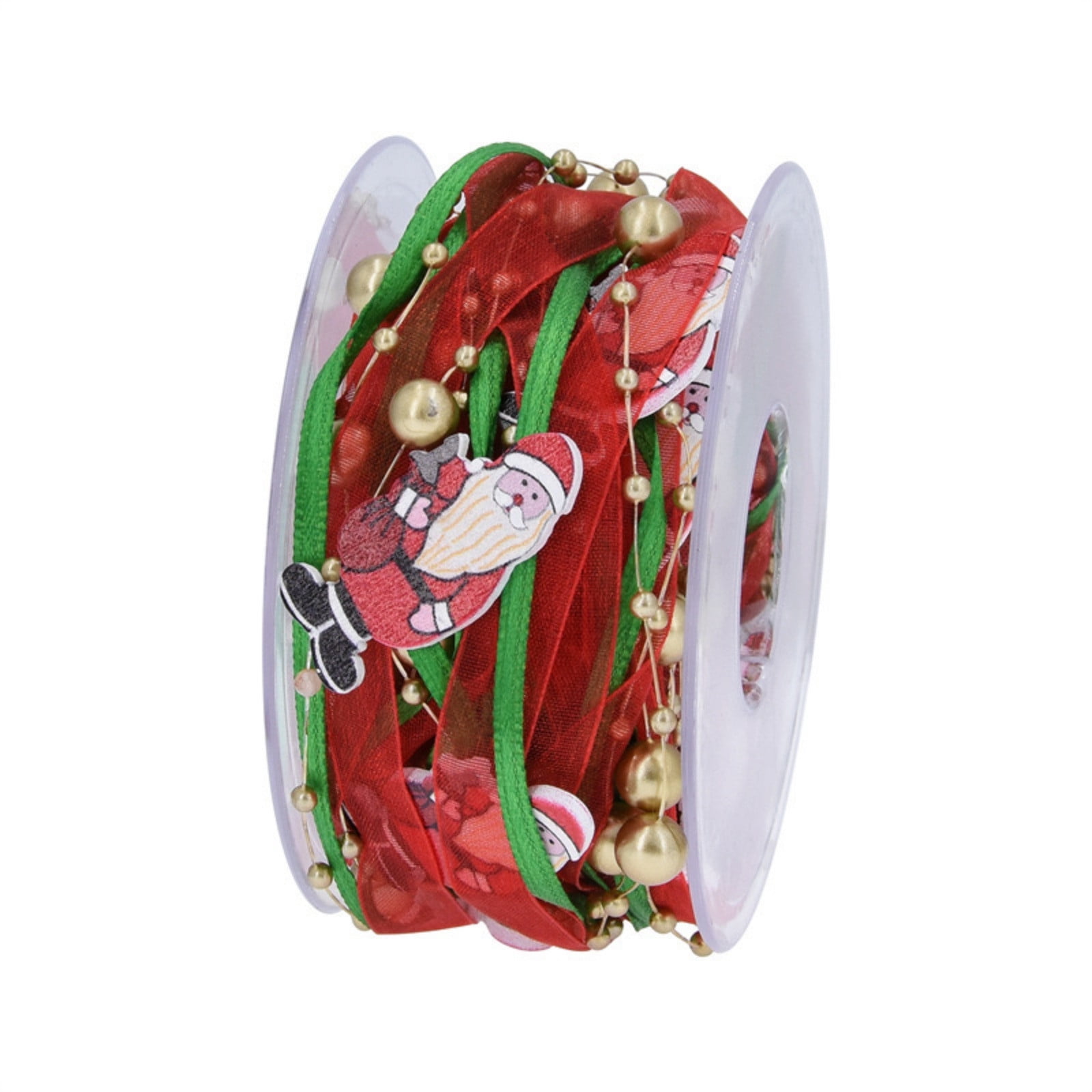 yulier Santa Claus Beads Ribbon Trim Rope Yards for Christmas