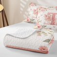 thumbnail image 4 of Erosebridal Cute Elf T Letter Quilt Full for Girls, Chic Floral Butterfly Full Bedspread Sets, 3 Pieces 1 Quilt and 2 Pillowcases, 4 of 7
